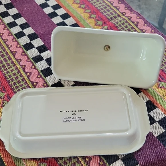 MacKenzie-Childs Royal CheckeButter Dish - Picture 4 of 6